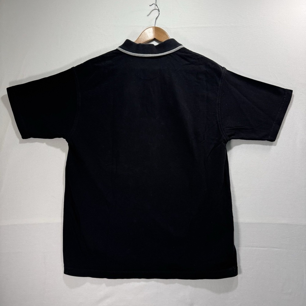 Vintage 90s Looney Tunes Marvin Zip‎ Polo Shirt Mens Medium Black Details - Picture 9 of 9
